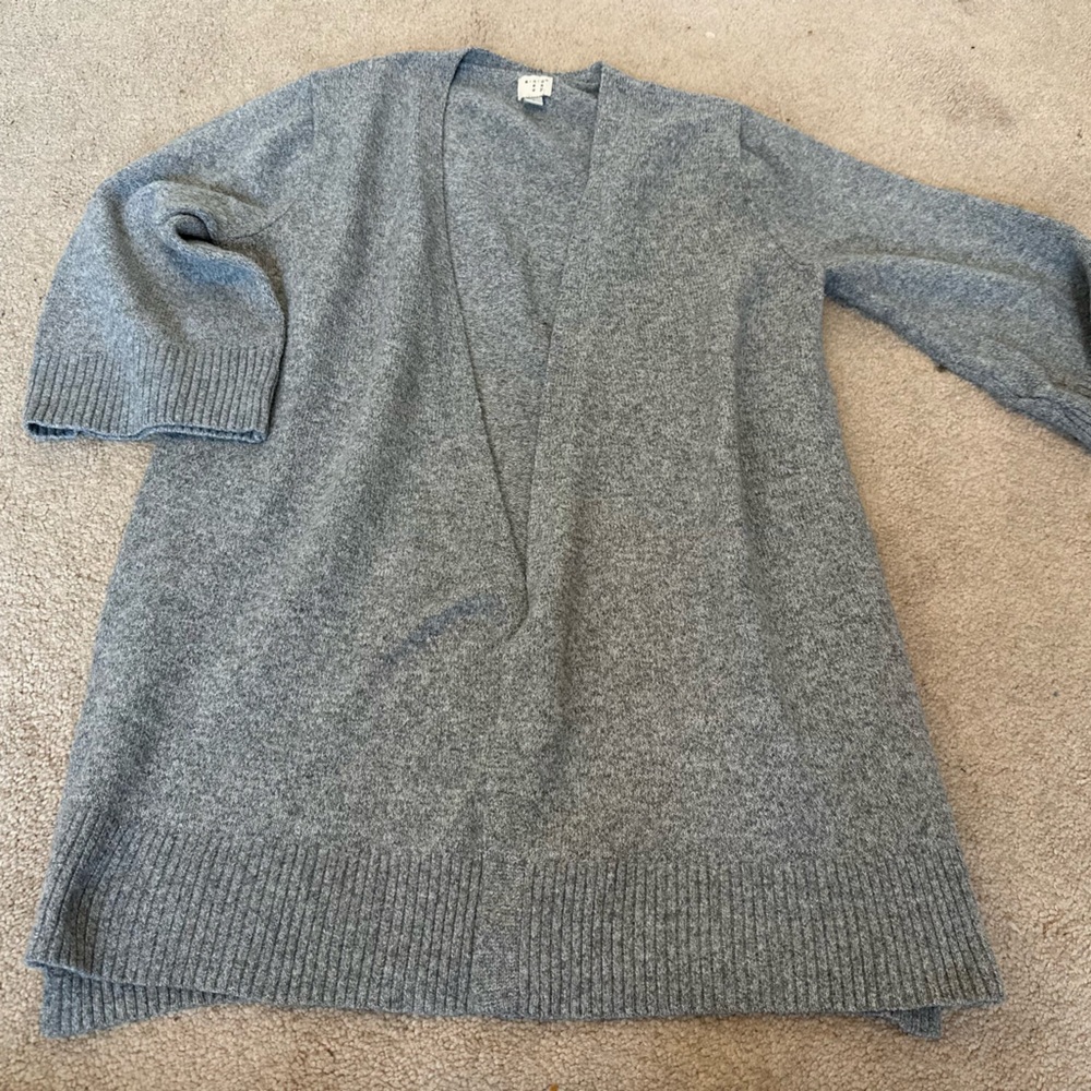 Gray Women's Cardigan Sweater